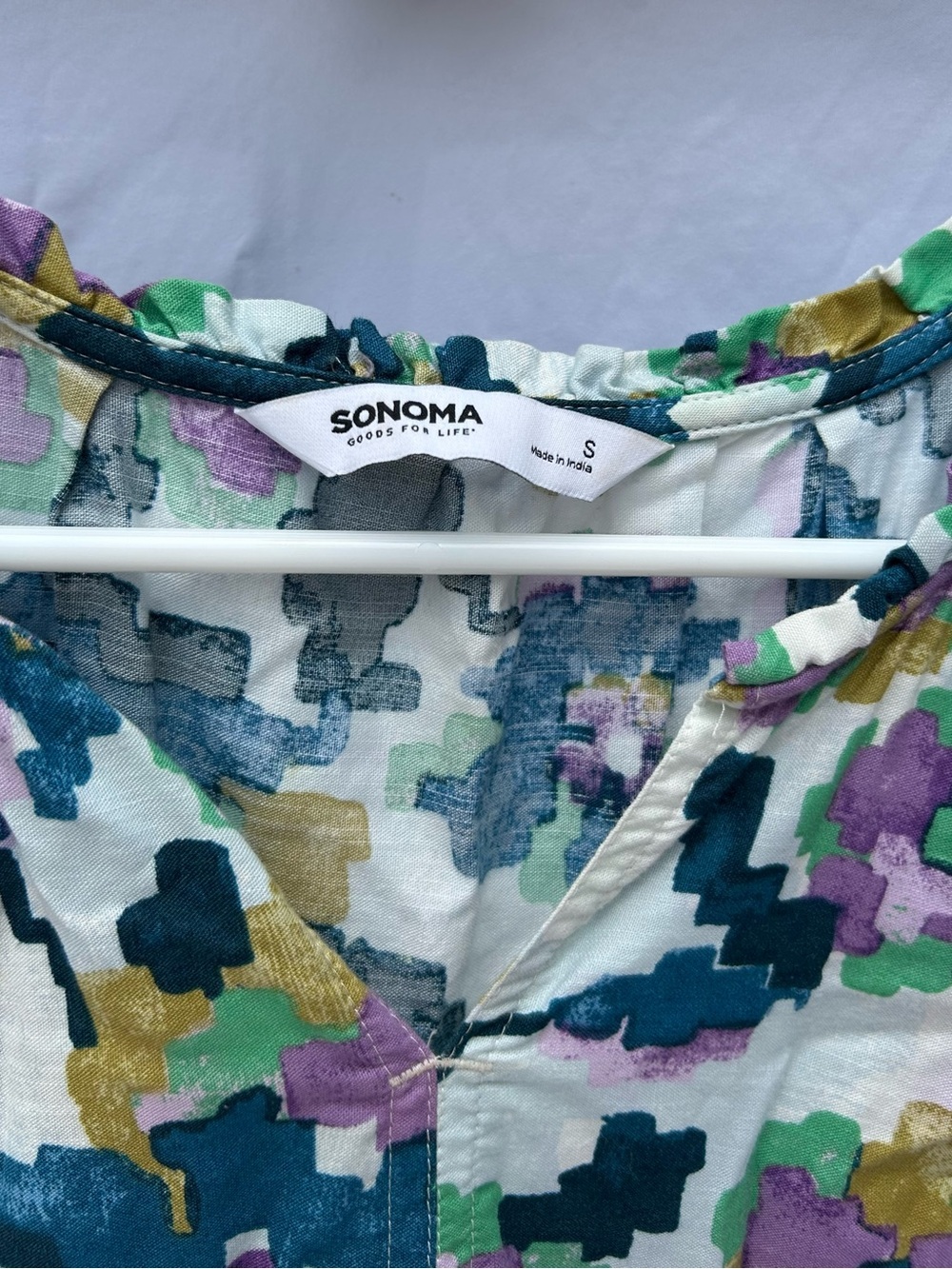 Floral Tiered ruffle Maxi Dress in Teal, Purple & Mustard Cottagecore - Picture 3 of 7